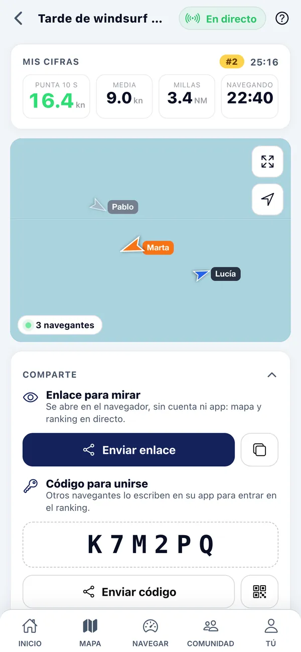 TrackNautic: sesión en directo